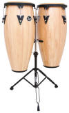 Asipre conga set, natural wood double conga stand
