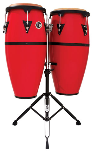 Aspire Fiberglass conga set with double braced stand - LP congas