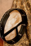 18 x 3.5" Mulberry Bodhran, T-Bar, Internal Tuning, Black